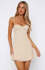 In The Back Of My Mind Mini Dress Cream/Choc Polka Dot