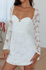 Like An Angel Long Sleeve Lace Dress White