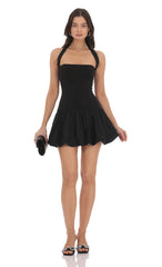 Halter Bubble Dress in Black