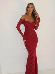 Emerson Long Sleeve Maxi Dress Red