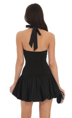 Halter Bubble Dress in Black