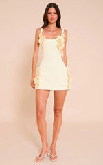 Lemon Floral Detail Shift Dress