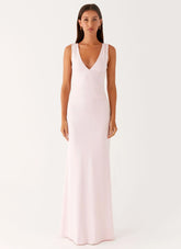 Cherry Sky Maxi Dress - Baby Pink