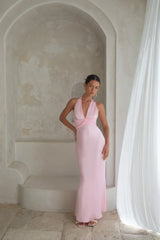 Destinations Halter Maxi Dress Pink