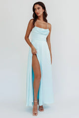 Inner Light Gathered Bust Split Maxi Dress Mint