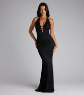 Lane Halter Strappy Lace Mermaid Formal Dress