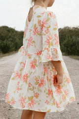 Twirling In Tulips Mini Dress White