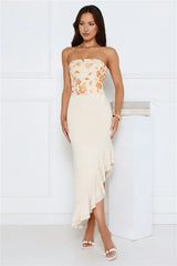 Enchanted Affection Strapless Sequin Midi Dress