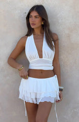 Dolce Dreams Halter Top Off White