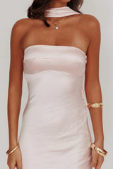 Damsel Reverse Halter Maxi Dress Blush
