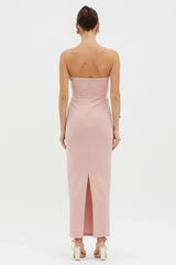Karaline Strapless Bust Accent Maxi Dress Blush