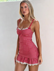 Emmaline Mini Dress - Red Gingham