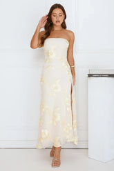 Iconic Influence Strapless Mesh Maxi Dress