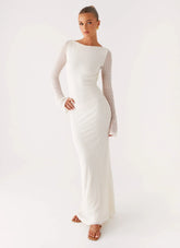 Ethereal Long Sleeve Maxi Dress - Ivory