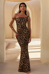 Lita | Leopard Print Twisted Asymmetric Maxi Dress