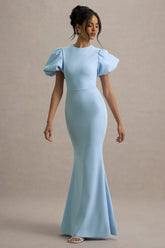 Love Letters | Powder Blue Puff-Sleeve Maxi Dress
