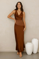Celestial Spark Satin Maxi Dress