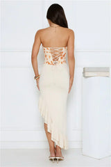 Enchanted Affection Strapless Sequin Midi Dress