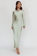 Loveland Cowl Back Midi Dress Sage
