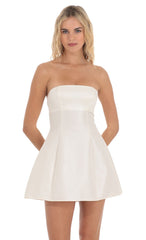 Strapless Flare Dress in Ivory