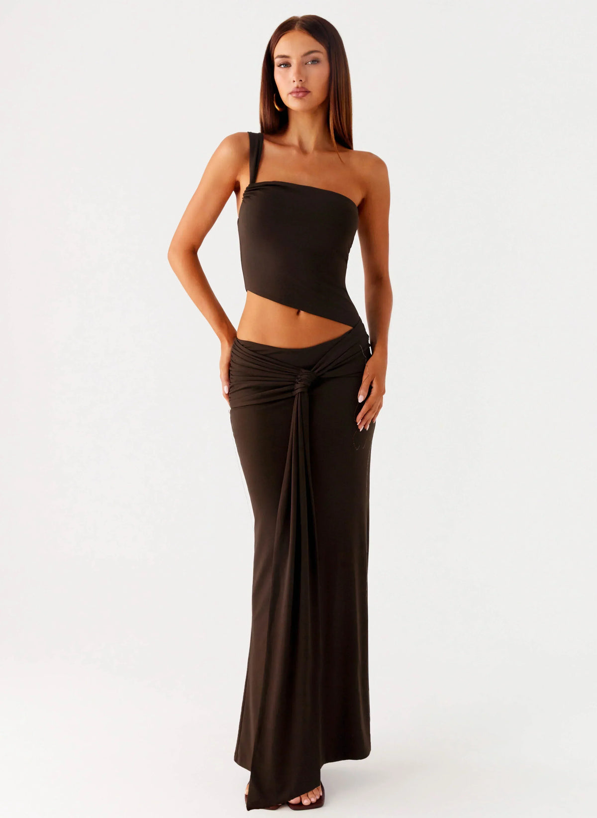 Luara Cut Out Maxi Dress - Chocolate