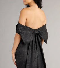 Lucinda Glitter Bow Mini Dress