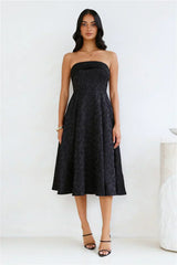 Ink Love Strapless Midi Dress