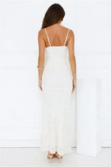 Love Wild Sequin Maxi Dress White