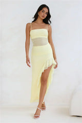 Golden Embrace Mesh Maxi Dress