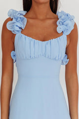 Eloquent Lace-Up Back Maxi Dress Blue